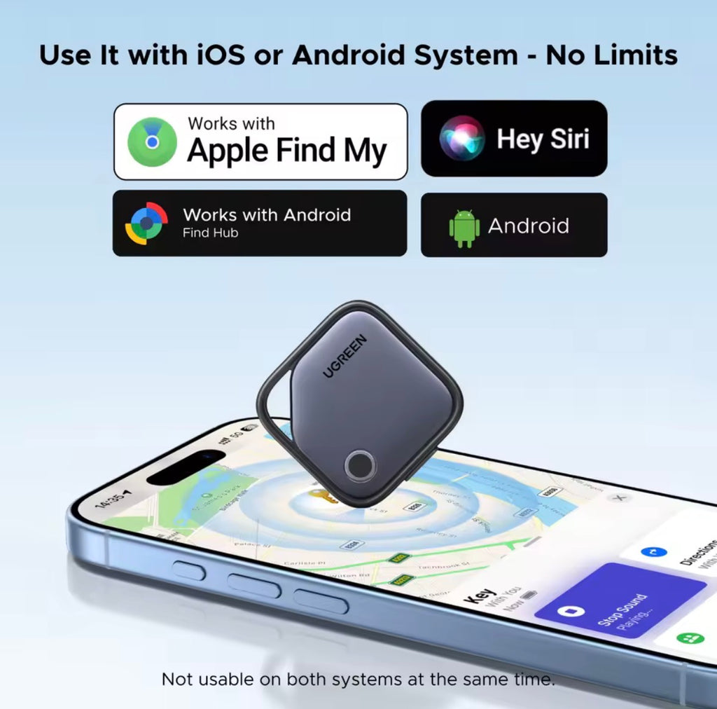 UGREEN (Dual System Compatibility) Smart Finder For Apple Find My (iOS) & Find Hub App (Android) Bluetooth Tracker Card
