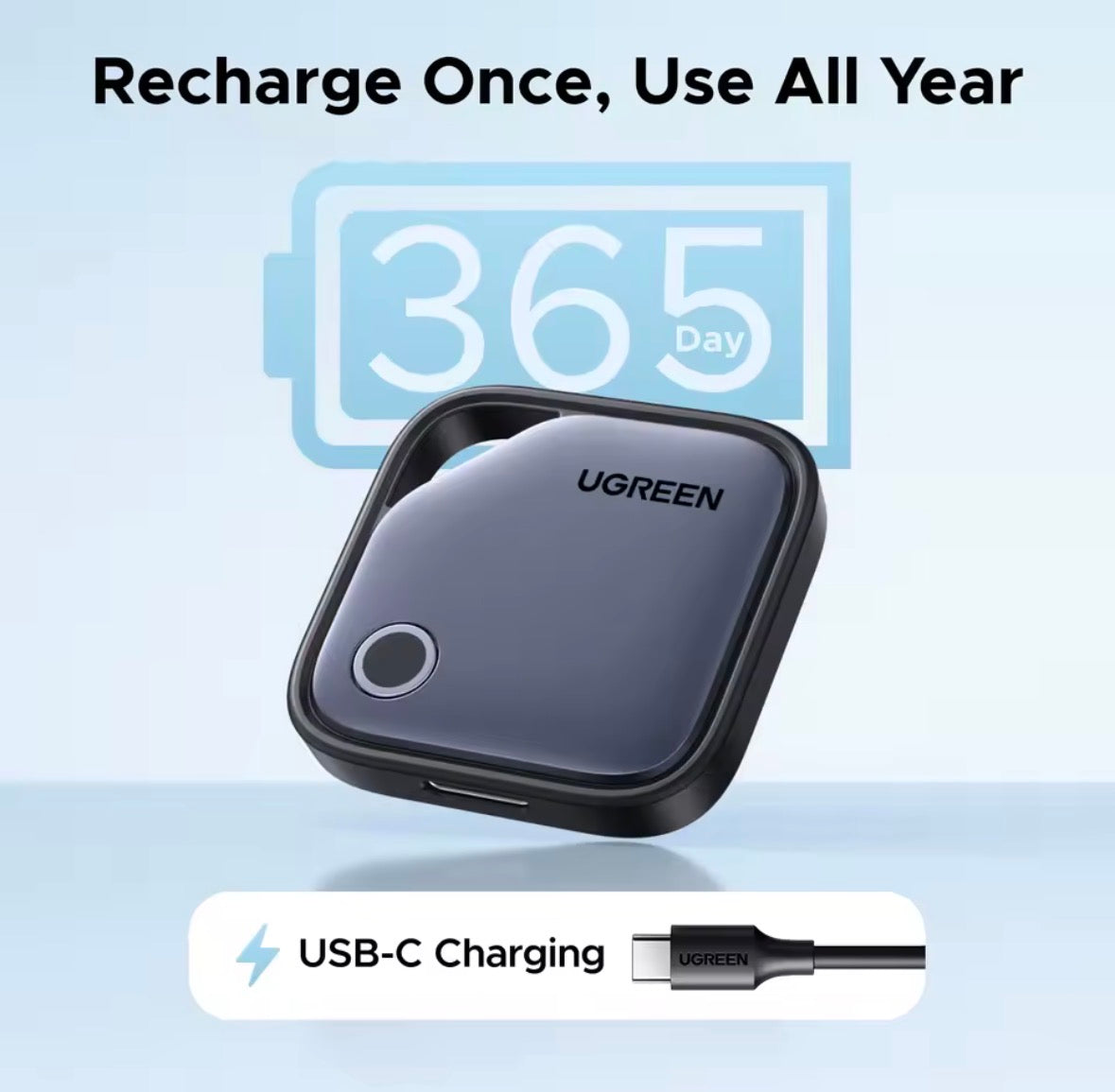 UGREEN (Dual System Compatibility) Smart Finder For Apple Find My (iOS) & Find Hub App (Android) Bluetooth Tracker Card