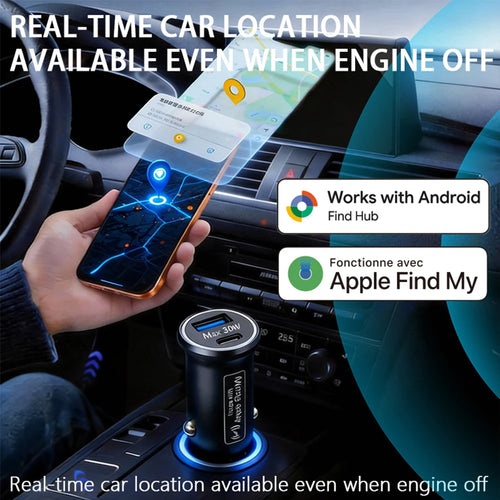30W Smart Car Charger with Hidden GPS Tracker